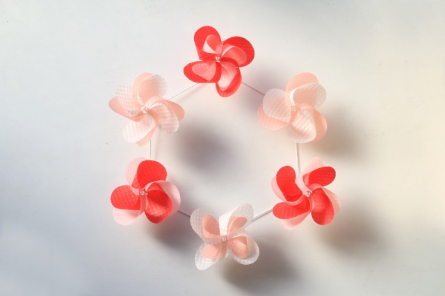 花ぐるま6個入りリース　ボタン